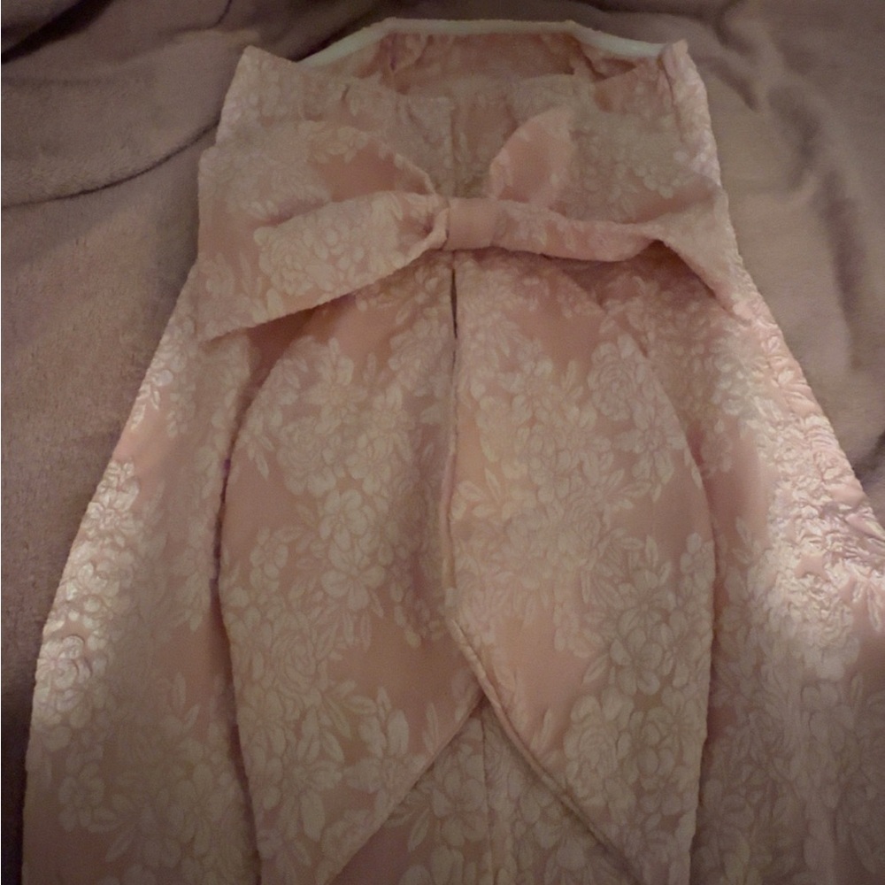 SHEIN Pink Elegant bow dress